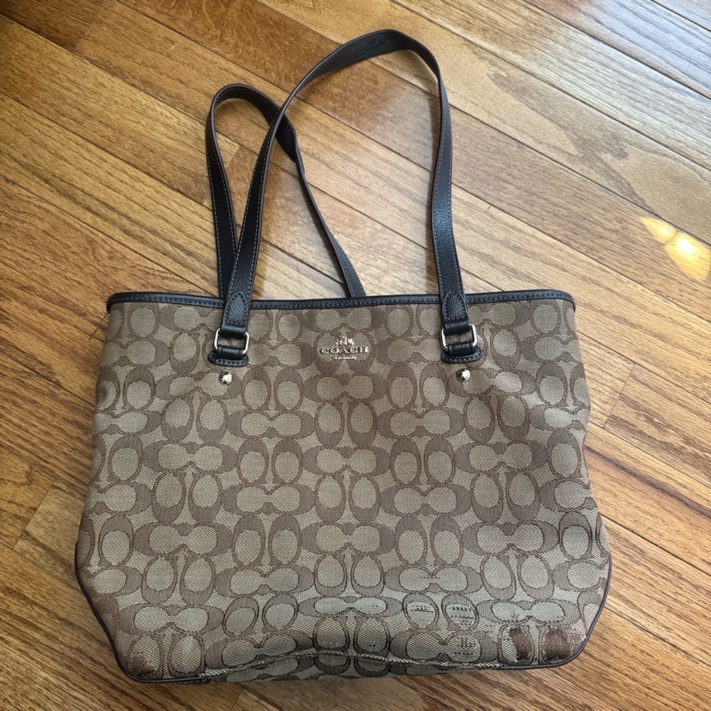 Coach Brown Signature Tote Bag